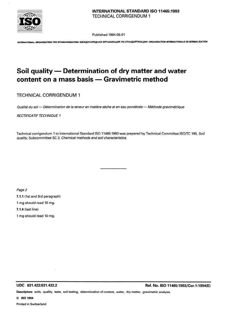 ISO 11465-1993 cor1-1994 scan.pdf_第1页