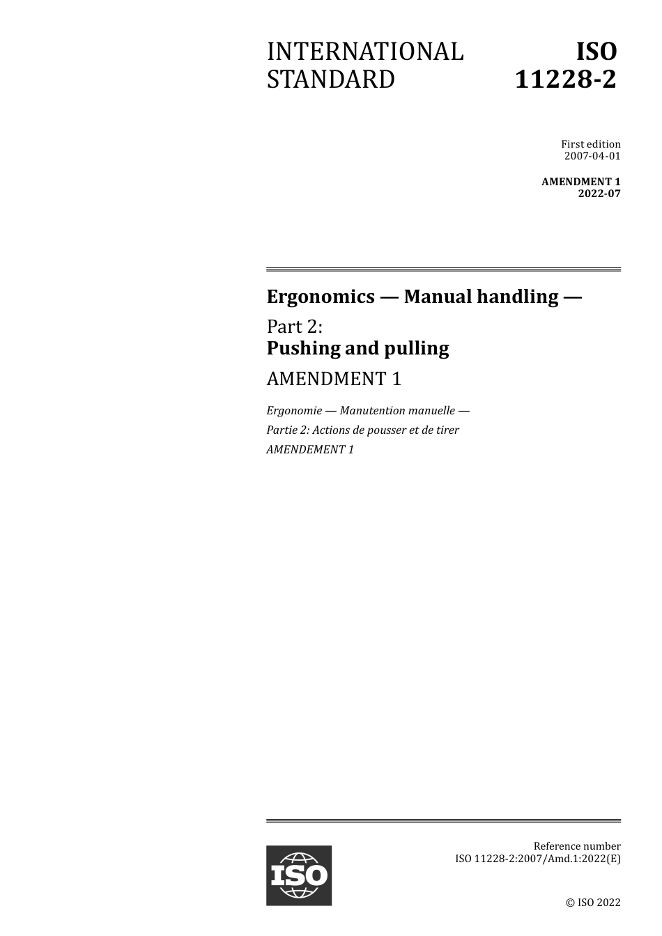 ISO 11228-2-2007 amd 1-2022.pdf_第1页
