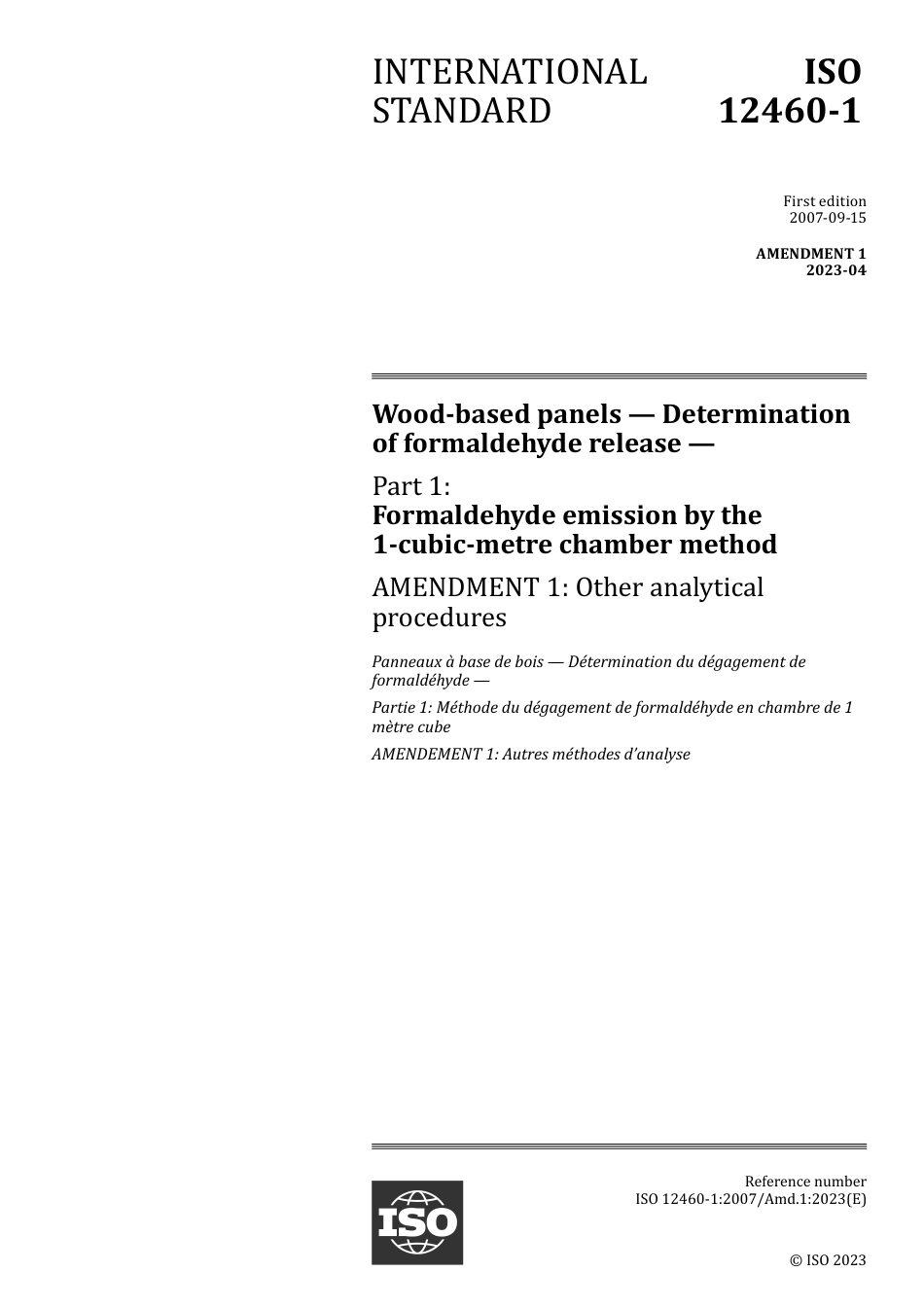 ISO 12460-1-2007 amd1-2023.pdf_第1页