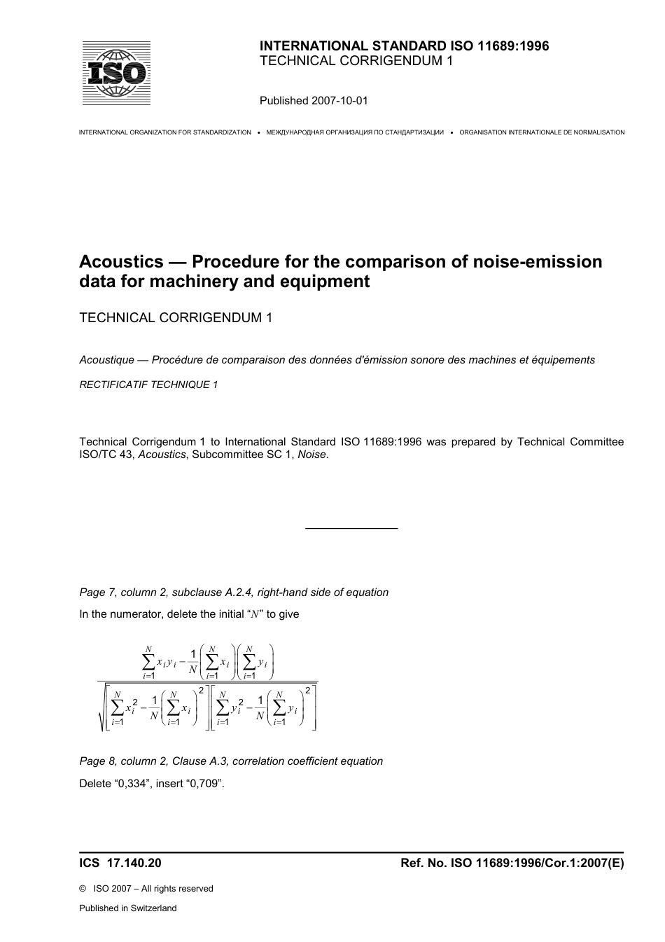 ISO 11689-1996 cor1-2007.pdf_第1页