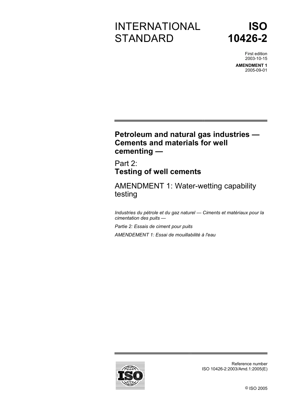 ISO 10426-2-2003 amd1-2005.pdf_第1页