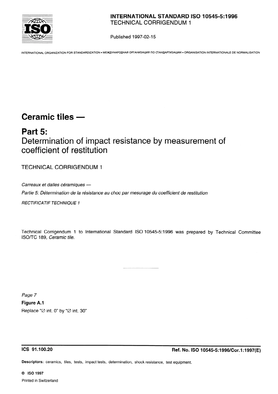 ISO 10545-5-1996 cor1-1997.pdf_第1页