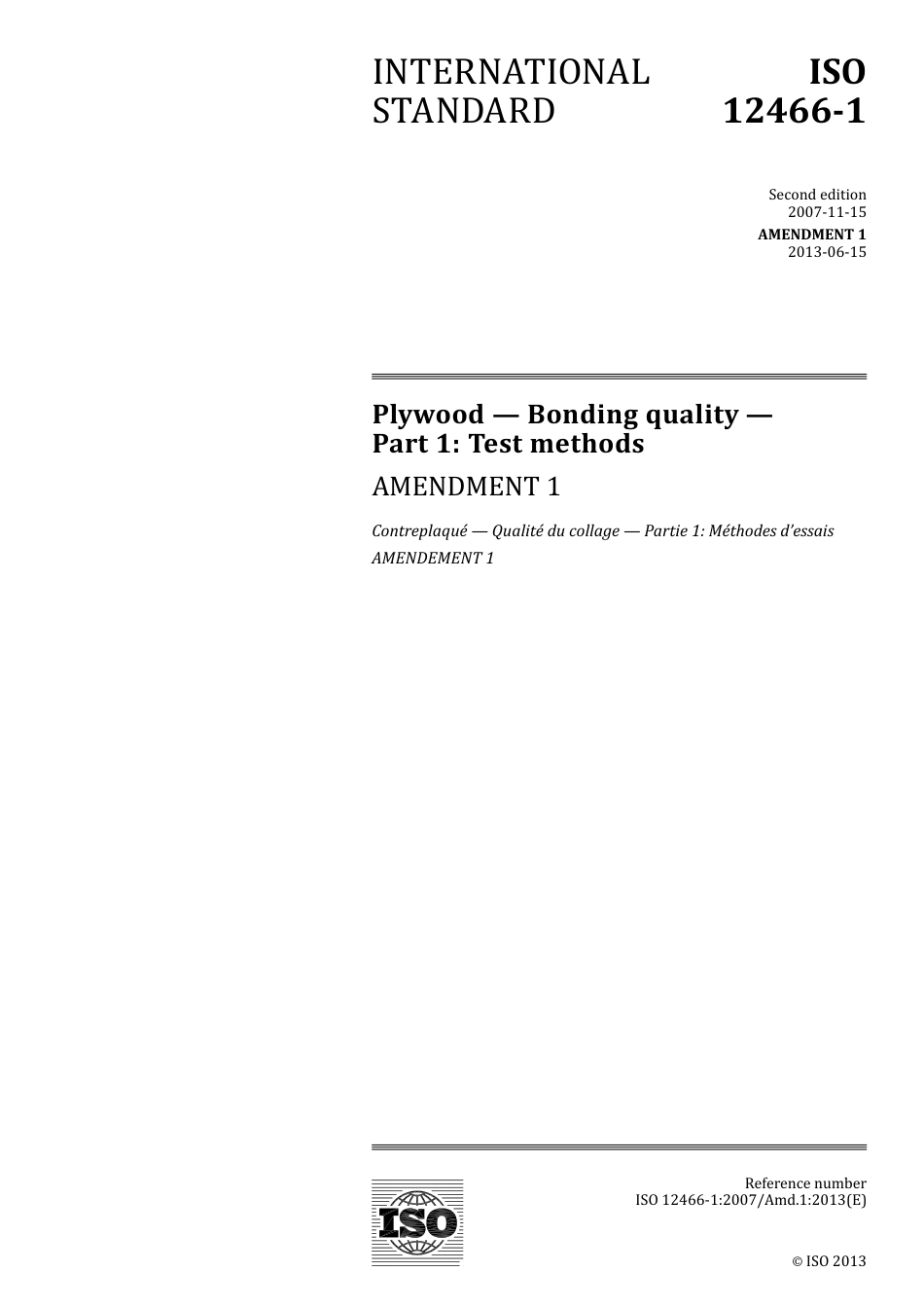 ISO 12466-1-2007 amd1-2013.pdf_第1页