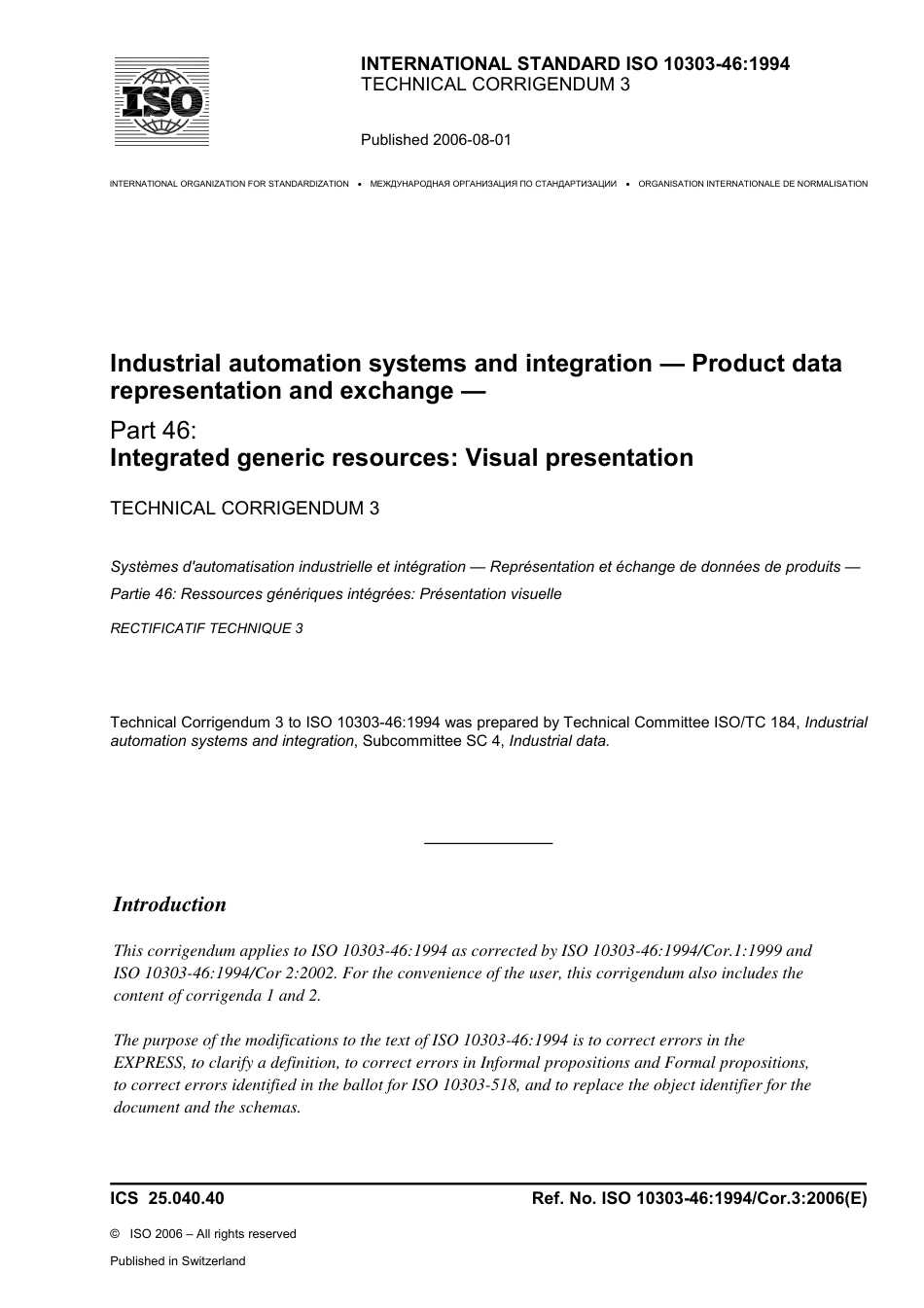 ISO 10303-46-1994 cor3-2006.pdf_第1页