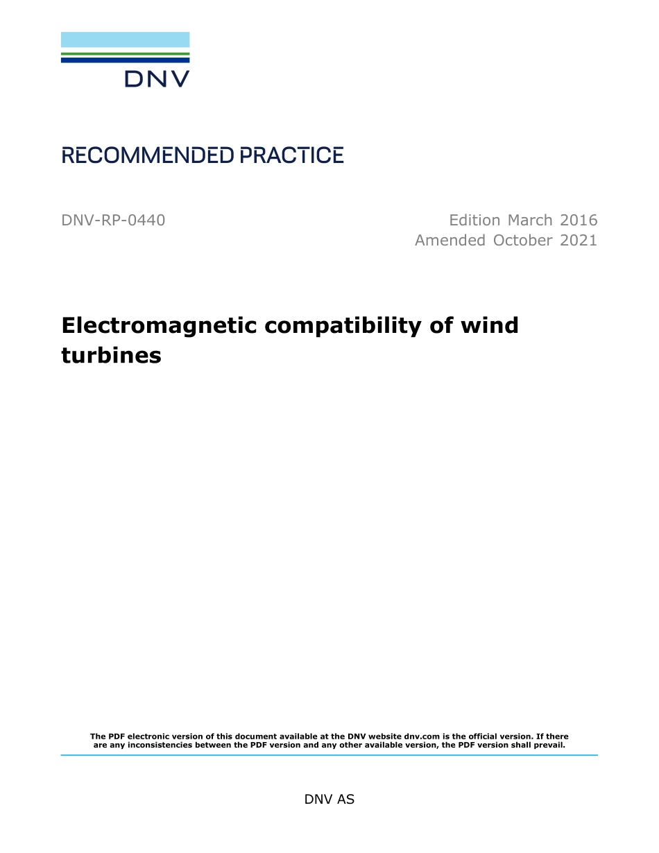 DNV-RP-0440-2016 (2021).pdf_第1页