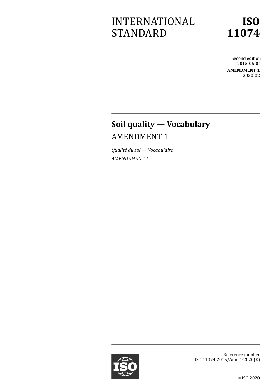 ISO 11074-2015 amd1-2020.pdf_第1页