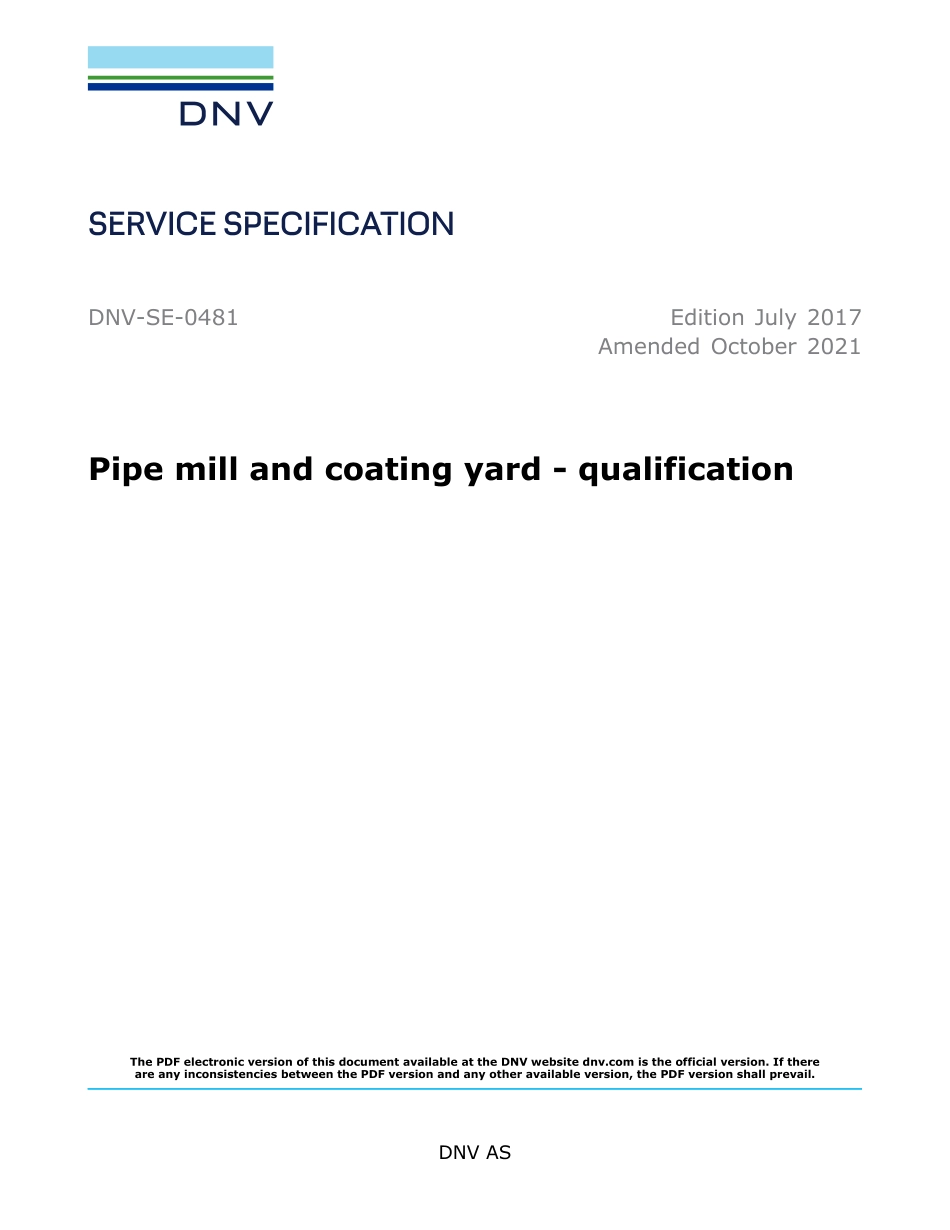 DNV-SE-0481-2017 (2021).pdf_第1页