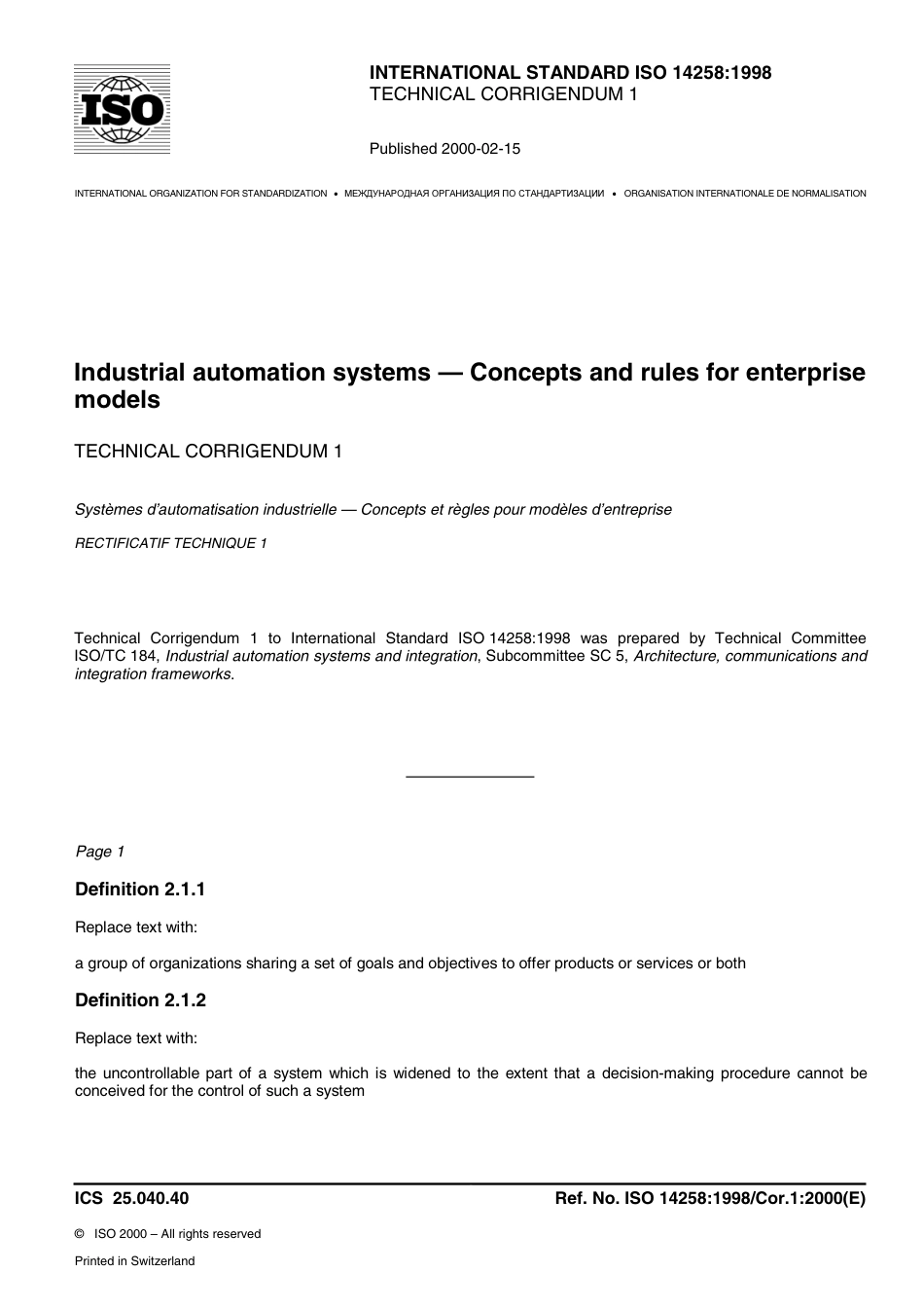 ISO 14258-1998 cor1-2000.pdf_第1页