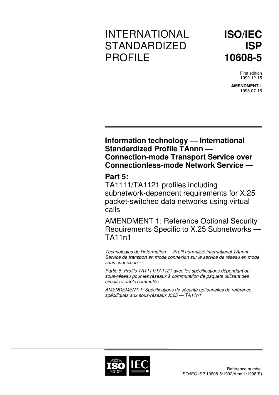 ISO IEC ISP 10608-5-1992 amd1-1998.pdf_第1页