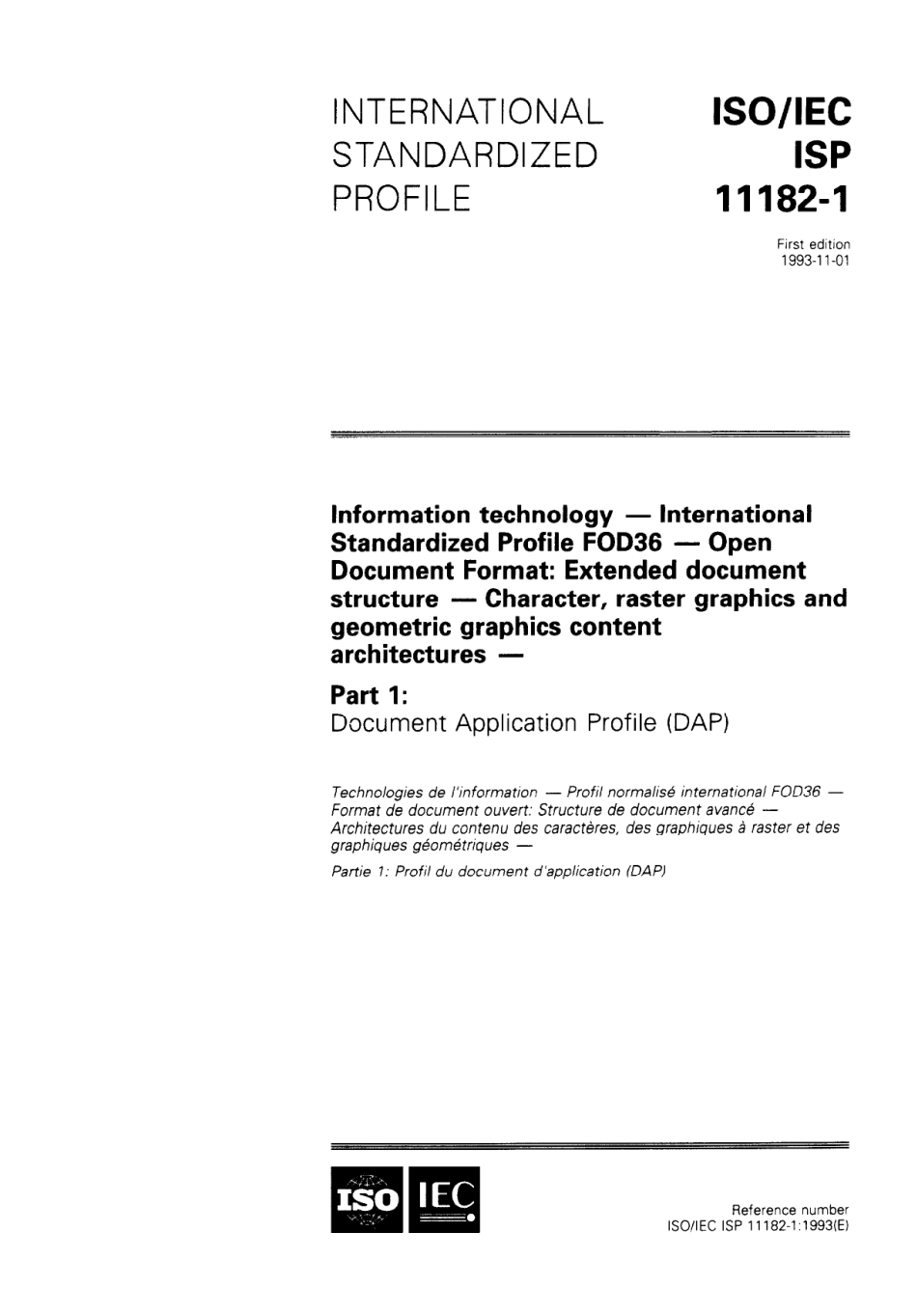 ISO IEC ISP 11182-1-1993 scan.pdf_第1页