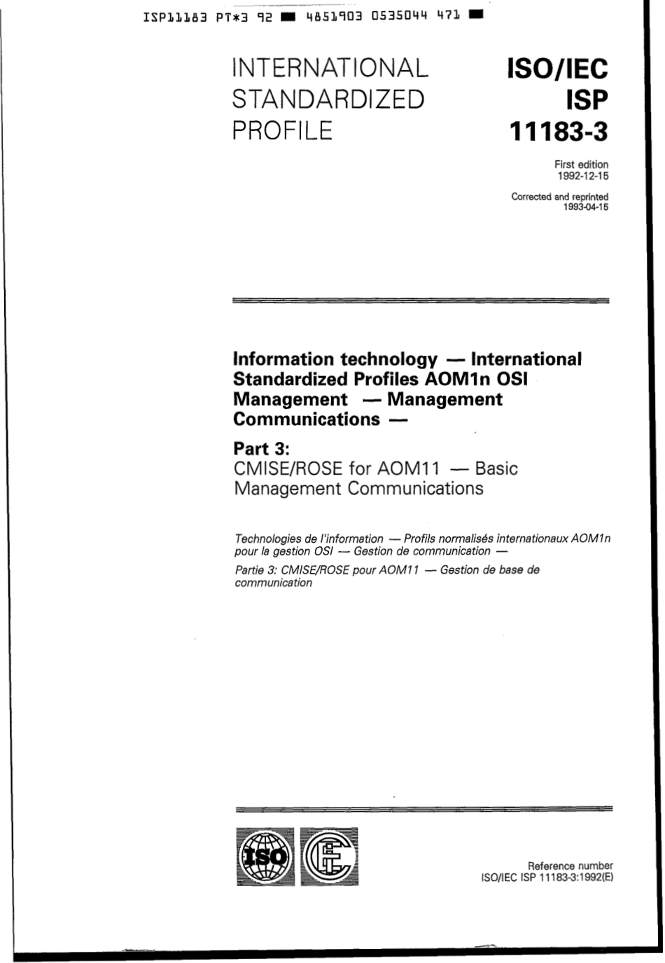 ISO IEC ISP 11183-3-1992 (1993) scan.pdf_第1页