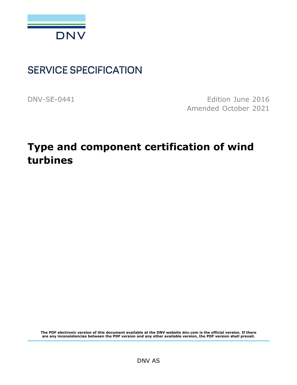 DNV-SE-0441-2016 (2021).pdf_第1页