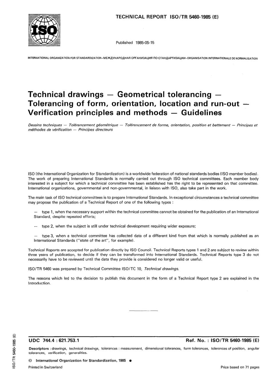 ISO TR 05460-1985 scan.pdf_第1页