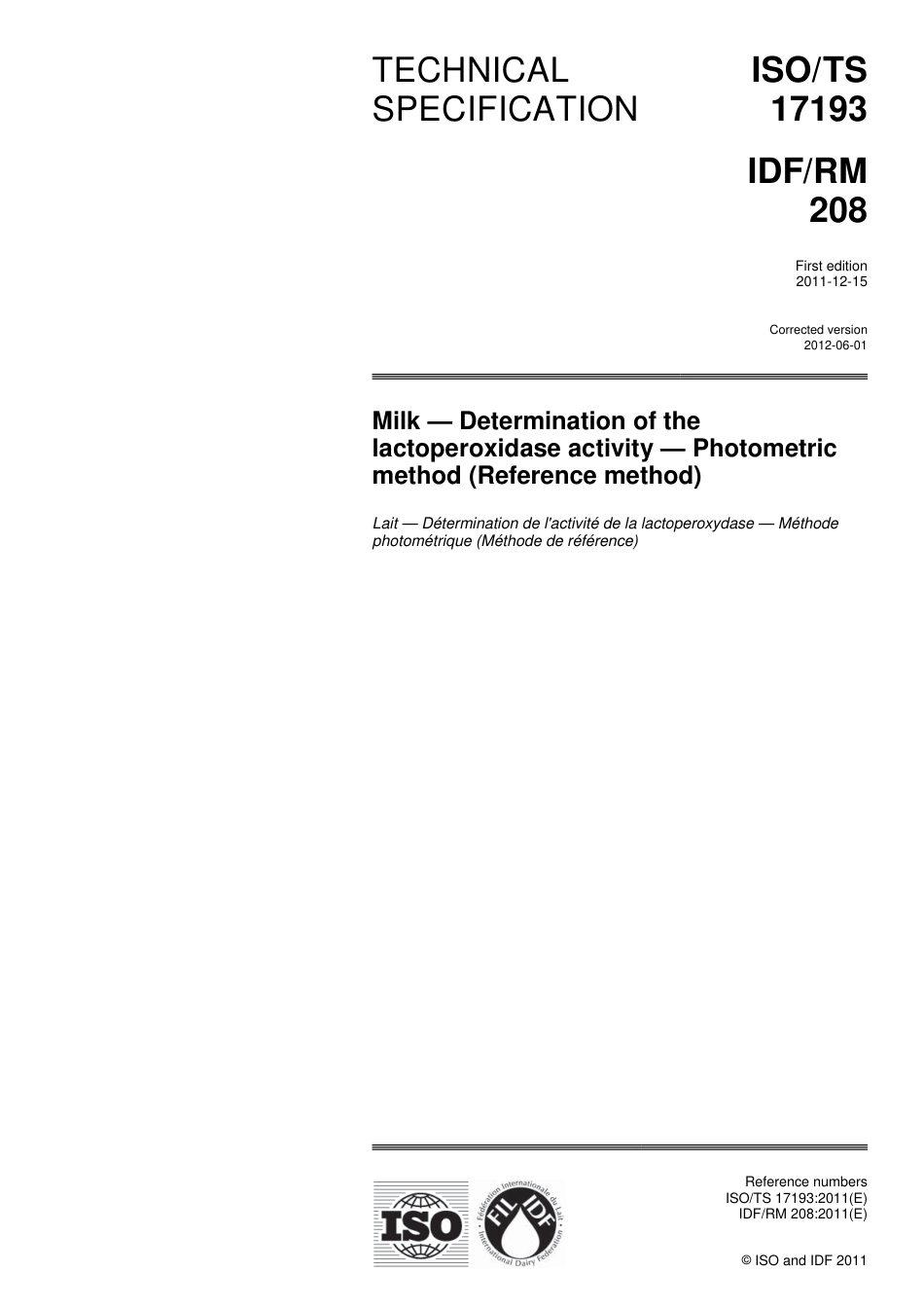 ISO TS 17193-2011 (2012).pdf_第1页