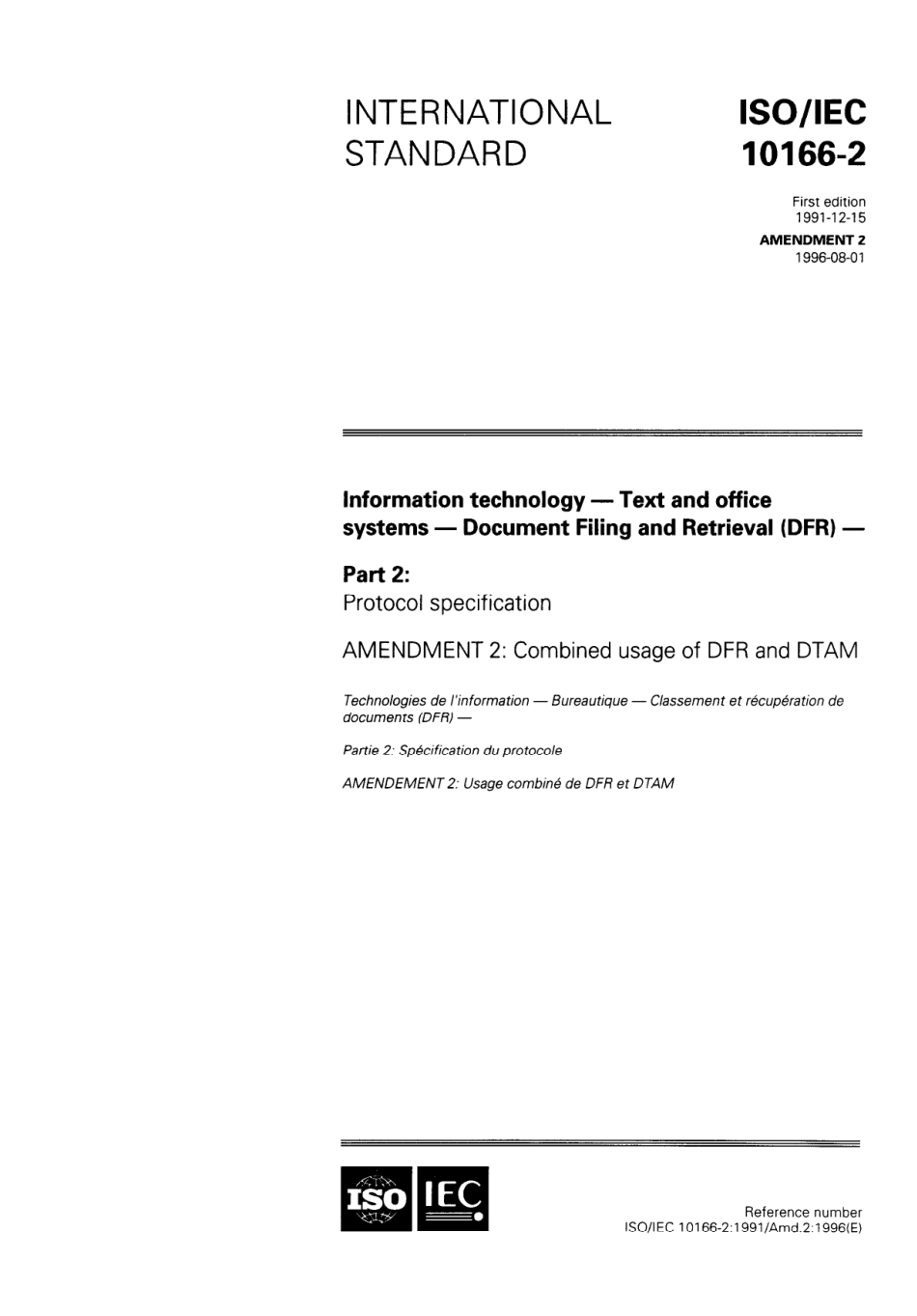 ISO IEC 10166-2-1991 amd2-1996 scan.pdf_第1页