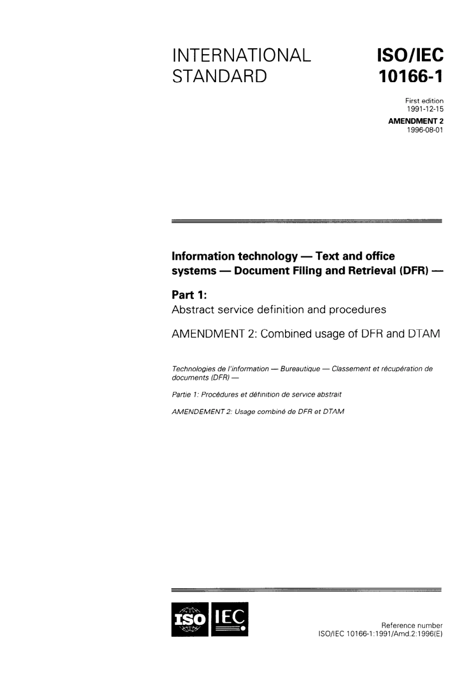 ISO IEC 10166-1-1991 amd2-1996 scan.pdf_第1页