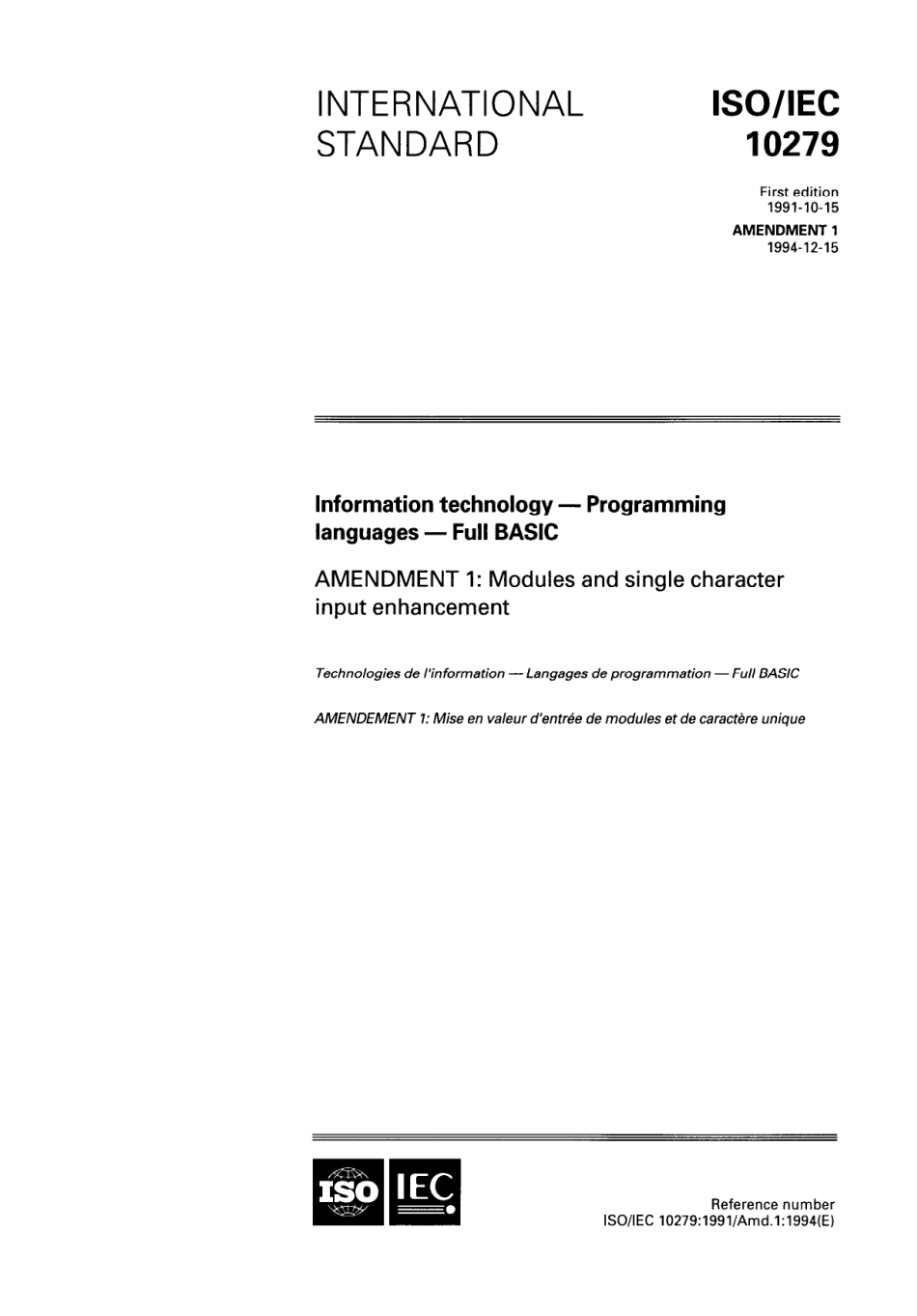 ISO IEC 10279-1991 amd1-1994 scan.pdf_第1页