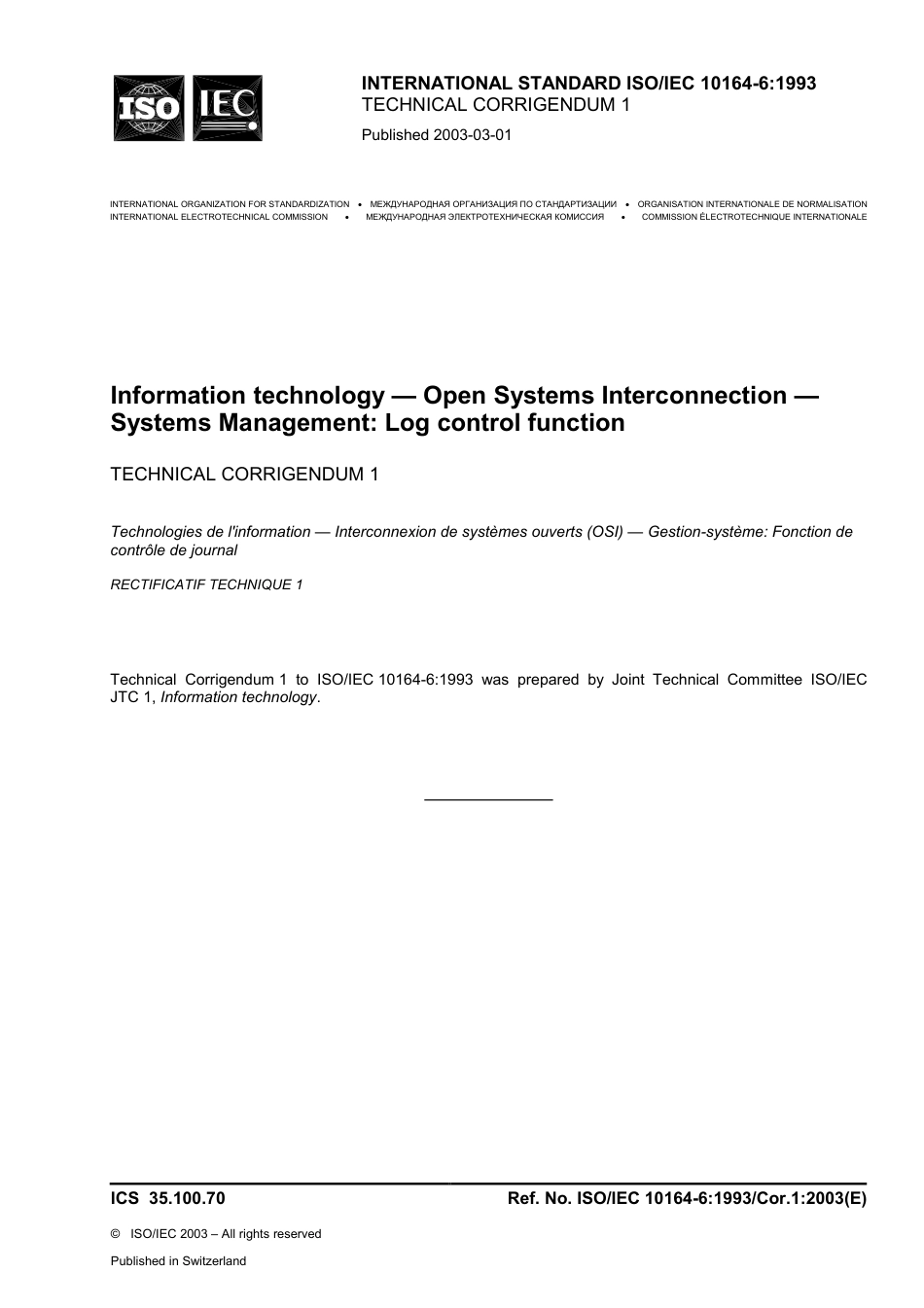 ISO IEC 10164-6-1993 cor1-2003.pdf_第1页
