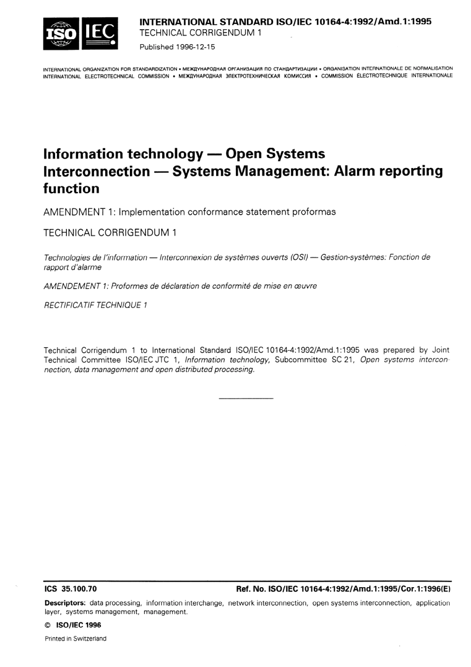ISO IEC 10164-4-1992 amd1-1995 cor1-1996.pdf_第1页