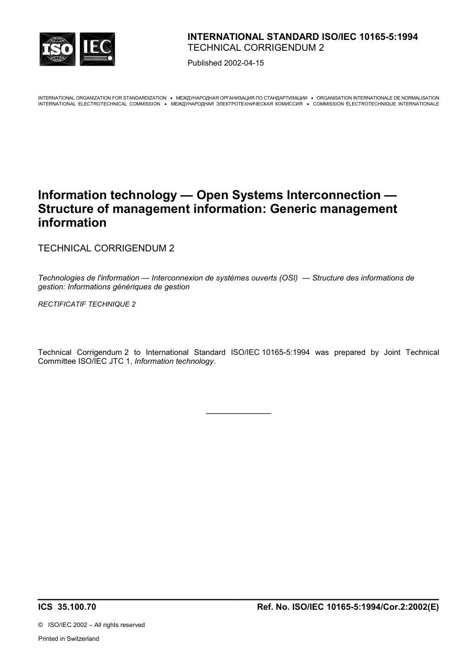 ISO IEC 10165-5-1994 cor2-2002.pdf_第1页