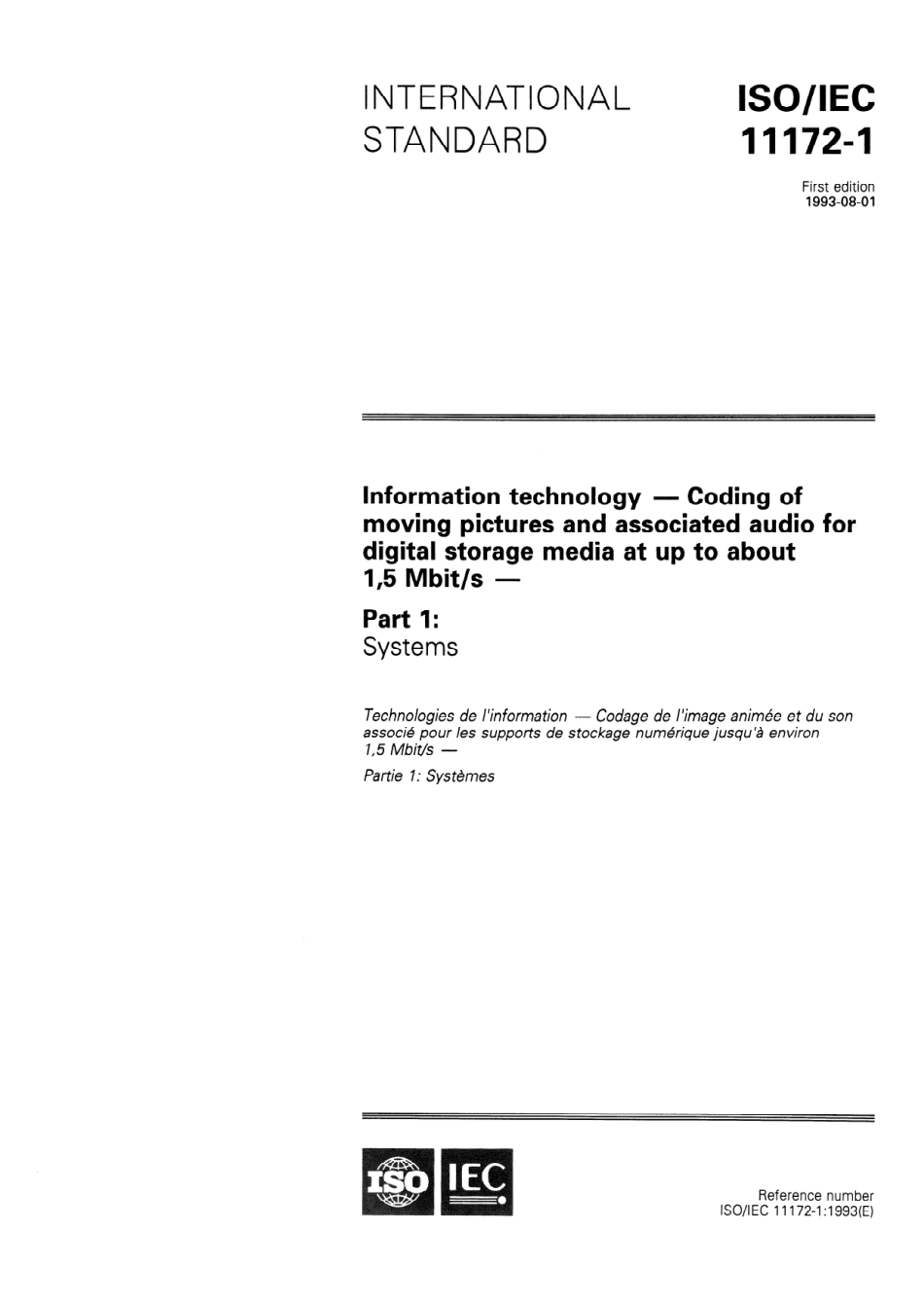 ISO IEC 11172-1-1993 scan.pdf_第1页