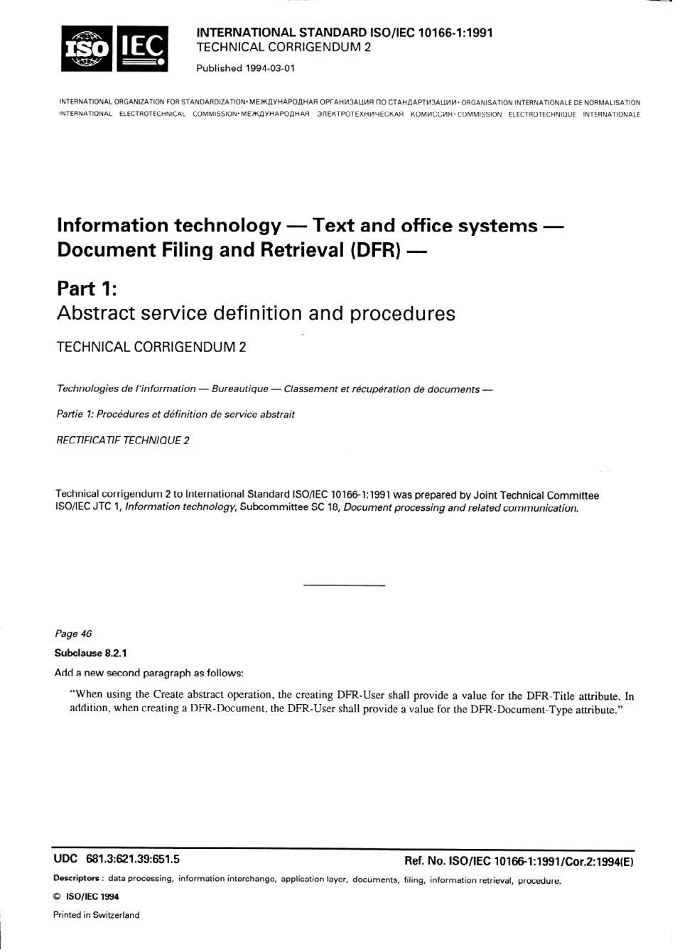 ISO IEC 10166-1-1991 cor2-1994.pdf_第1页