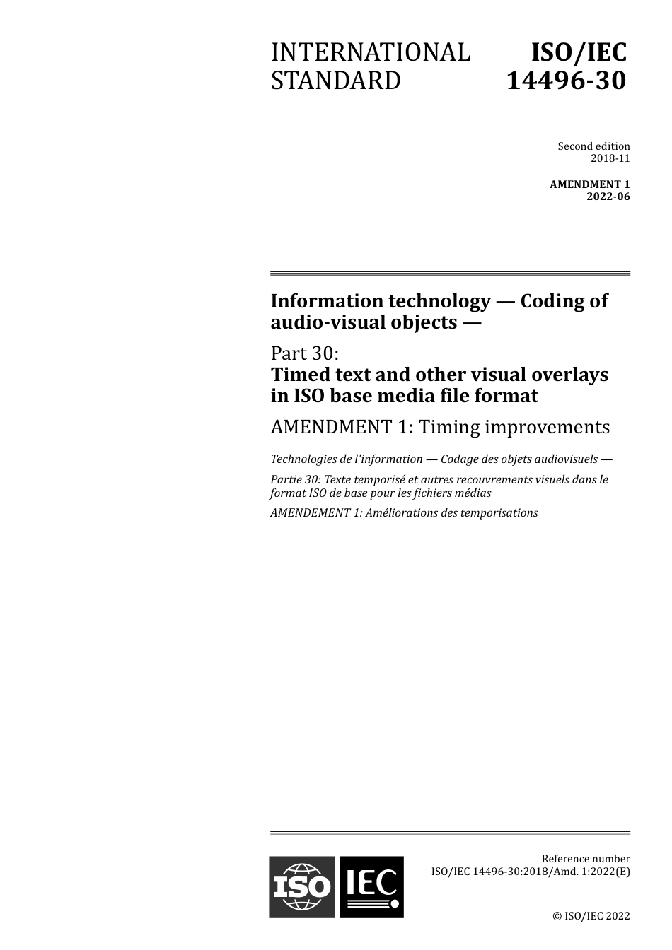 ISO IEC 14496-30-2018 amd1-2022.pdf_第1页