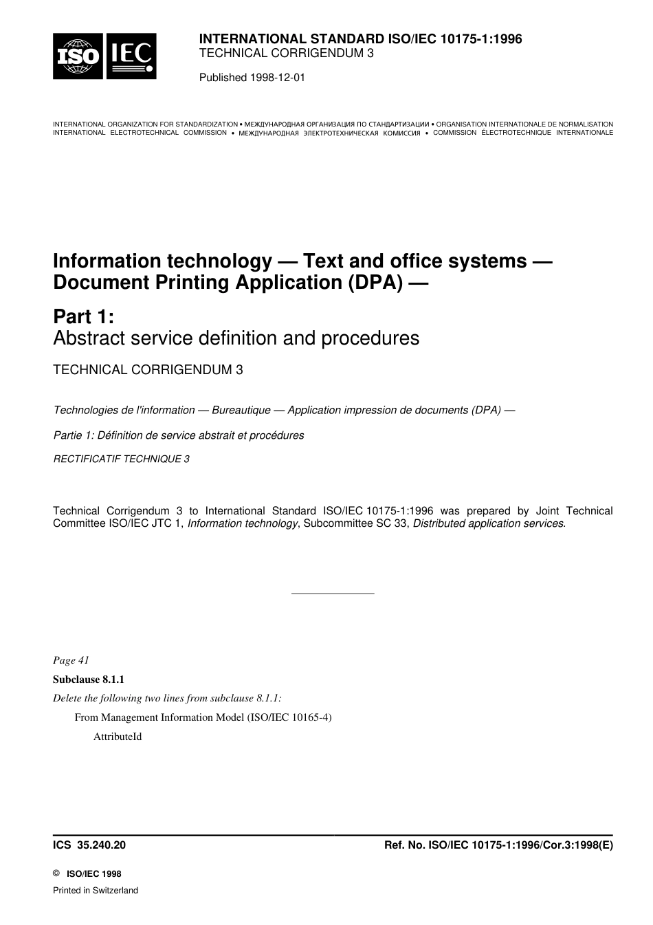 ISO IEC 10175-1-1996 cor3-1998.pdf_第1页