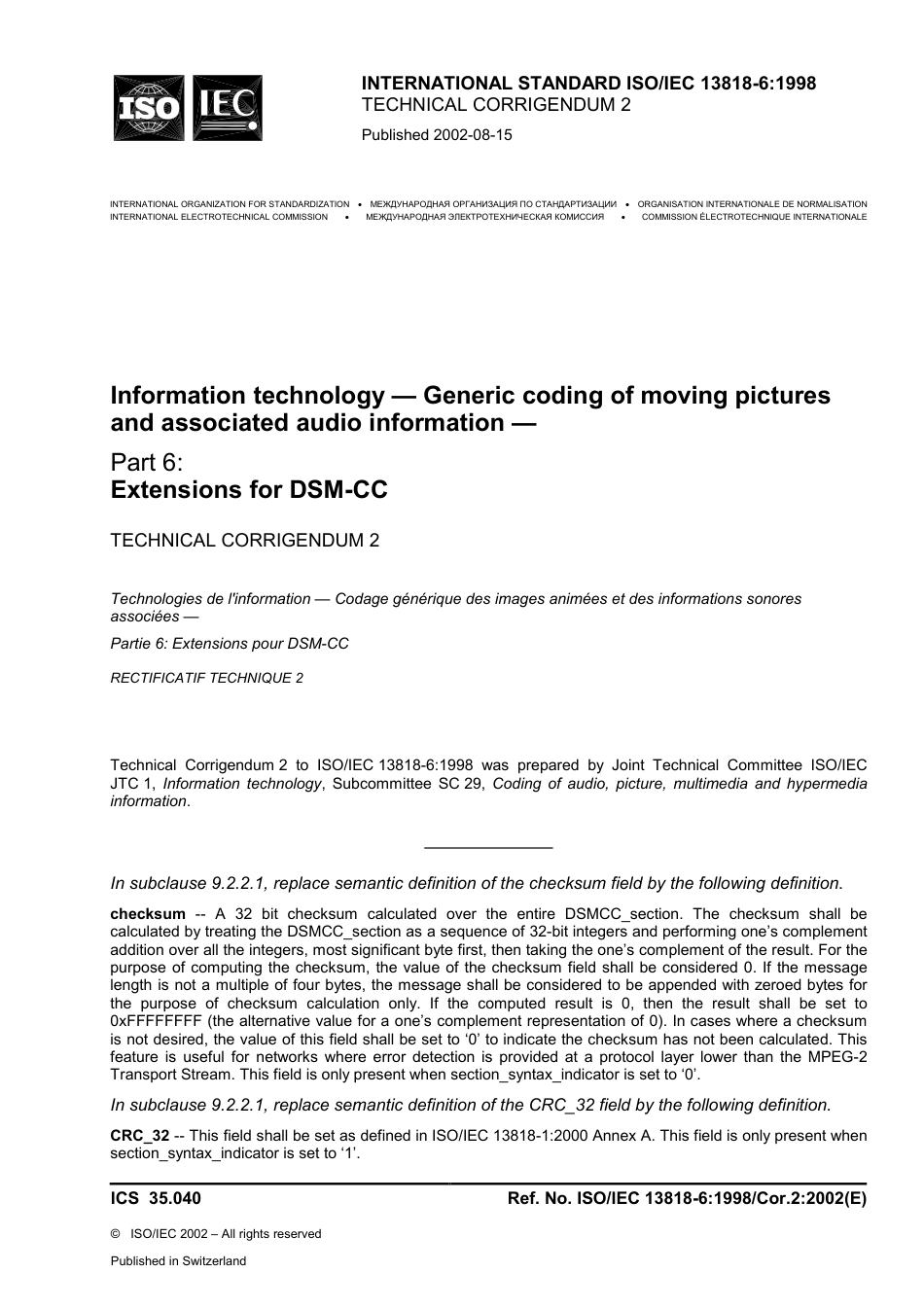 ISO IEC 13818-6-1998 cor2-2002.pdf_第1页