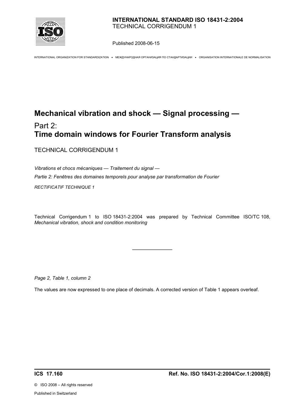 ISO 18431-2-2004 cor1-2008.pdf_第1页