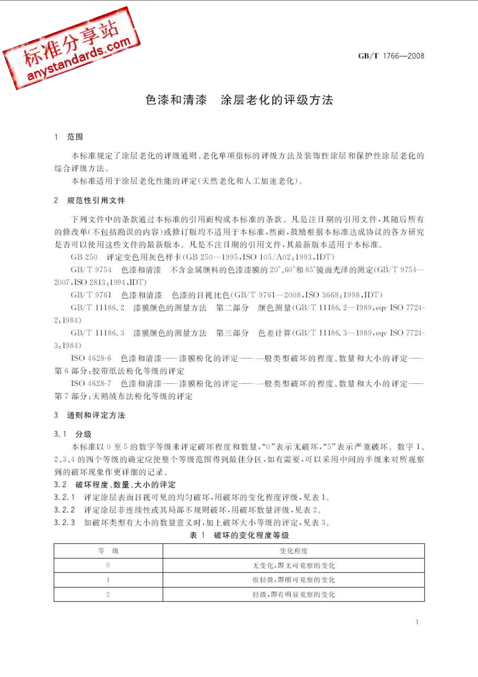 GBT 1766-2008 色漆和清漆 涂层老化的评级方法.pdf_第3页
