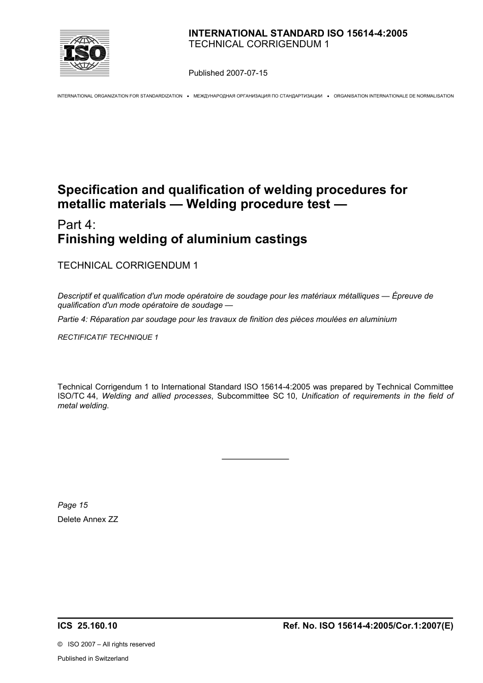 ISO 15614-4-2005 cor1-2007.pdf_第1页