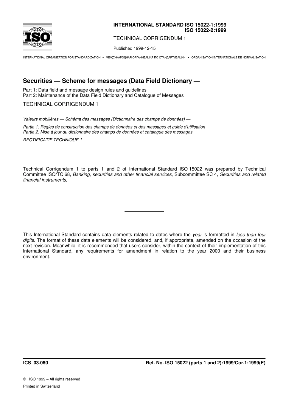 ISO 15022-2-1999 cor1-1999.pdf_第1页