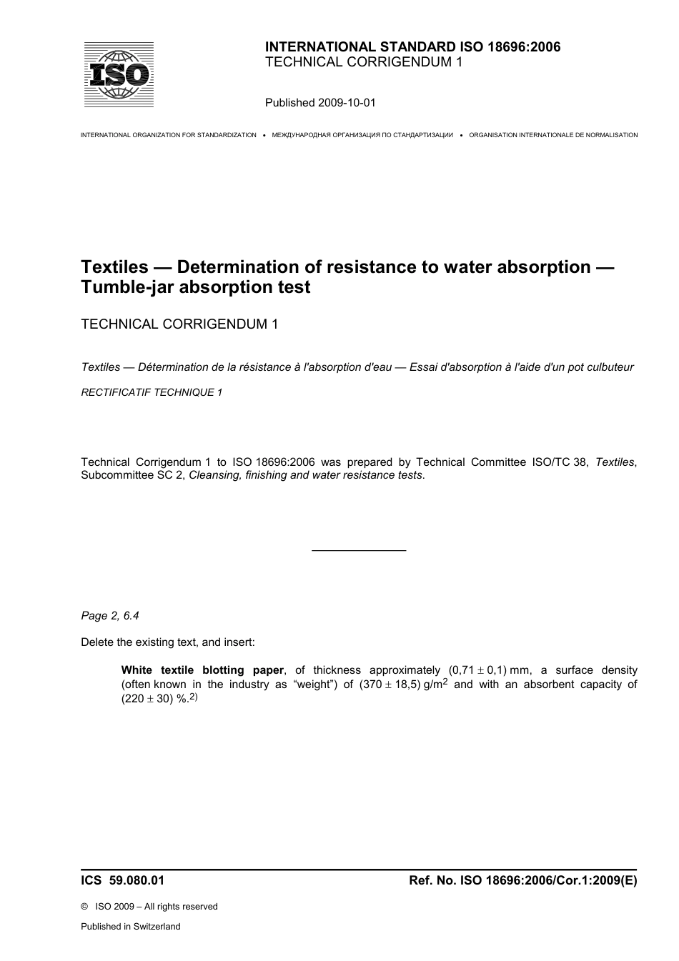 ISO 18696-2006 cor1-2009.pdf_第1页