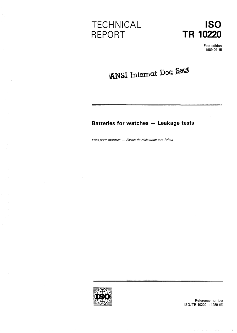 ISO TR 10220-1989 scan.pdf_第1页