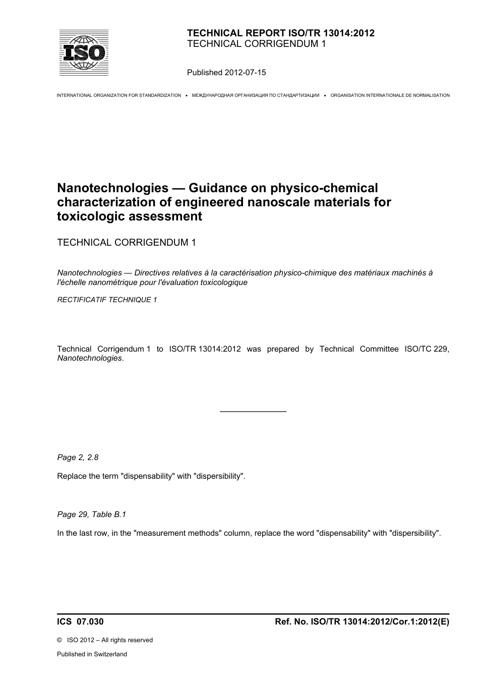 ISO TR 13014-2012 cor1-2012.pdf_第1页