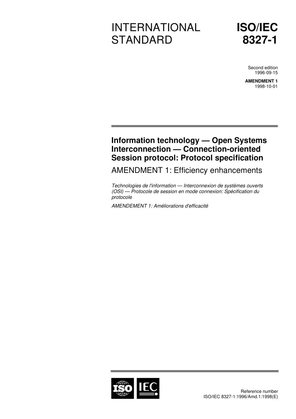 ISO IEC 08327-1-1996 amd1-1998.pdf_第1页