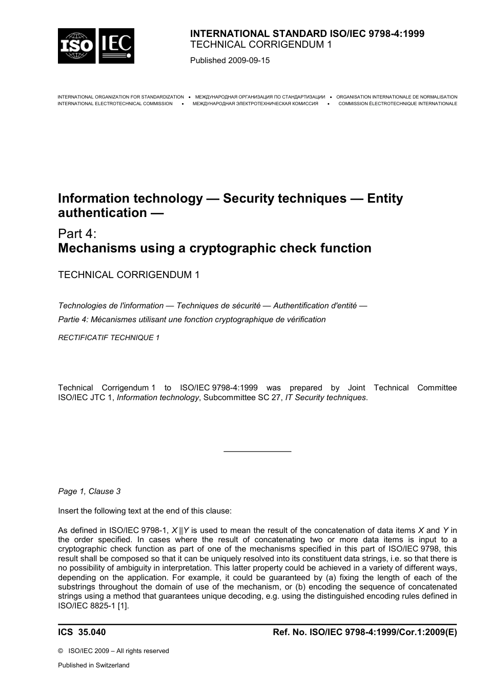ISO IEC 09798-4-1999 cor1-2009.pdf_第1页