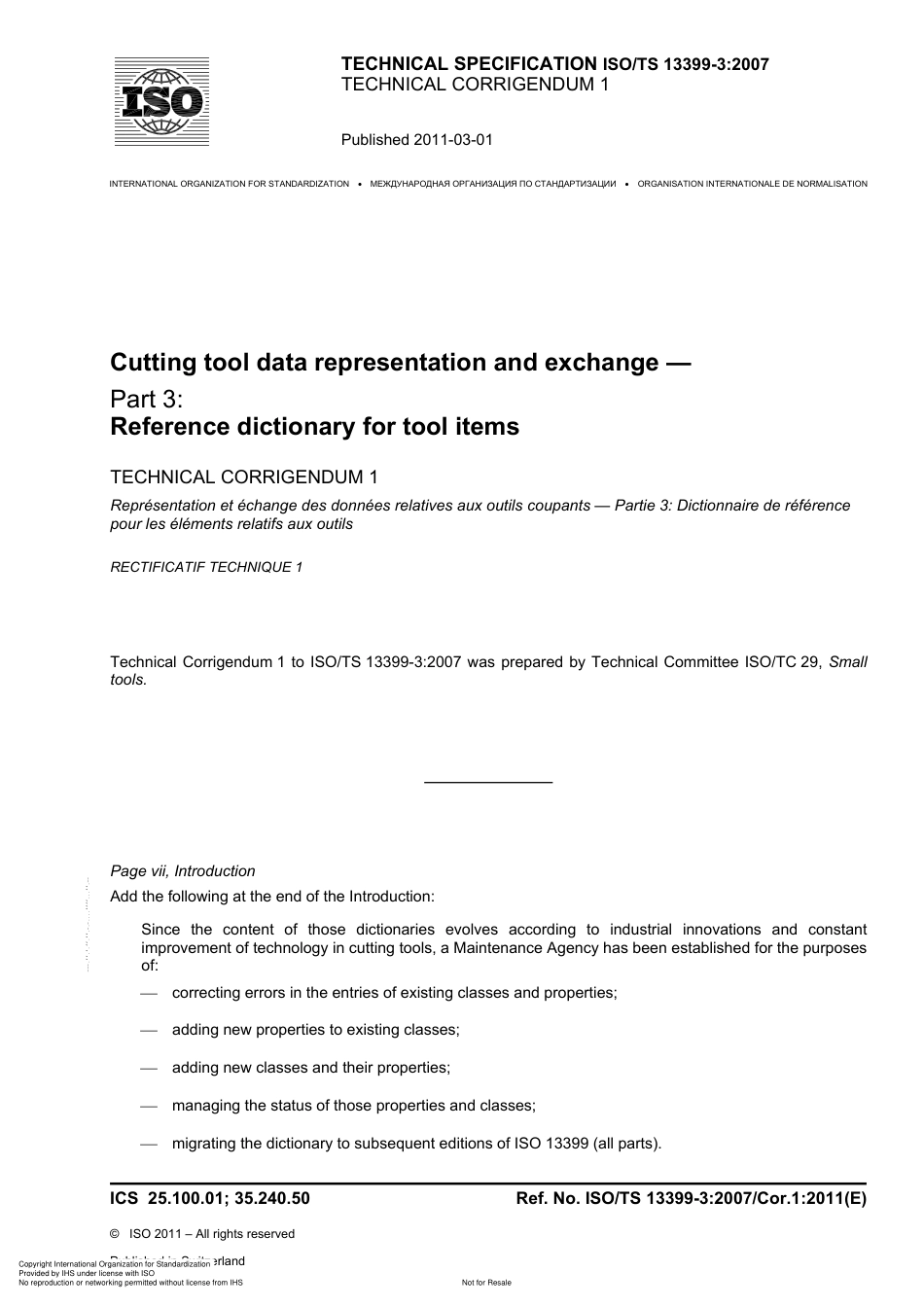 ISO TS 10399-3-2007 cor1-2011.pdf_第1页