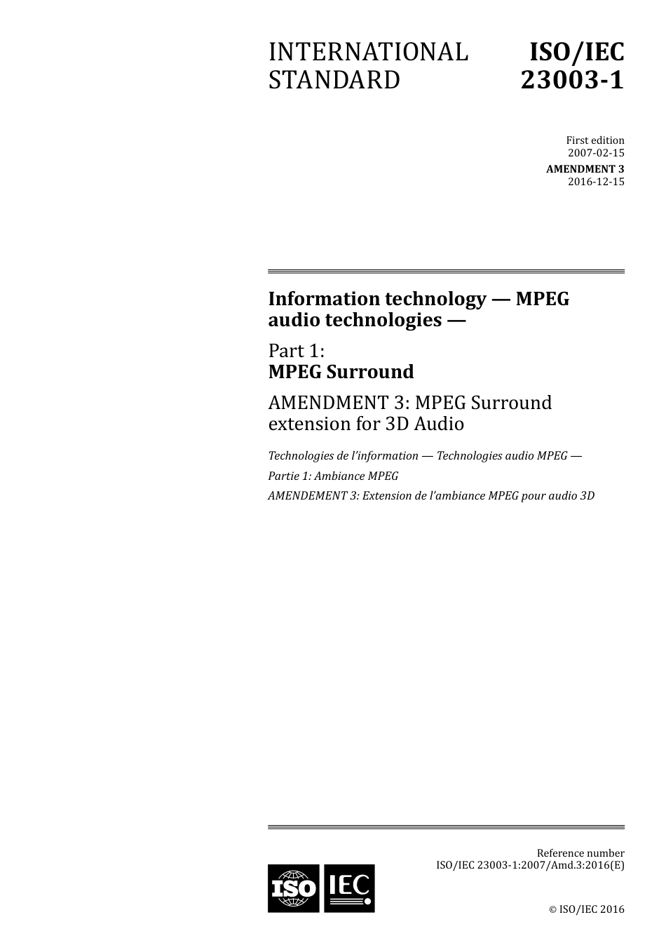 ISO IEC 23003-1-2007 amd3-2016.pdf_第1页