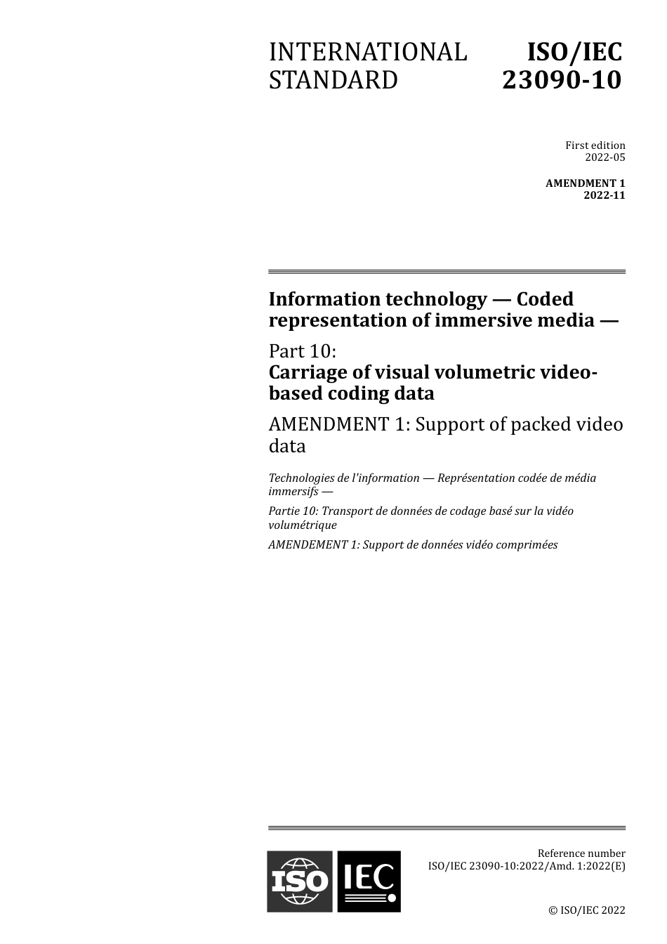 ISO IEC 23090-10-2022 amd1-2022.pdf_第1页