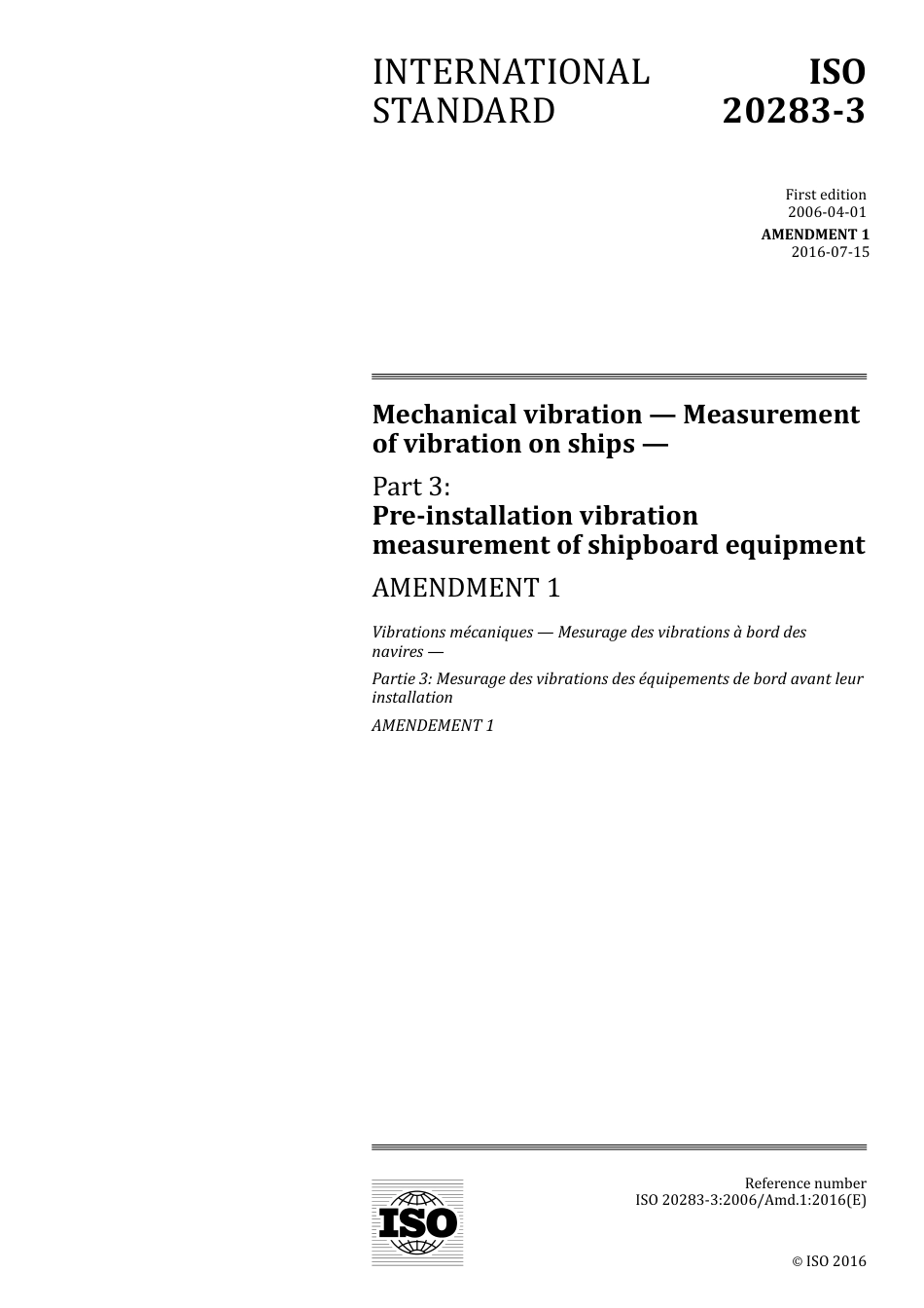 ISO 20283-3-2006 amd1-2016.pdf_第1页