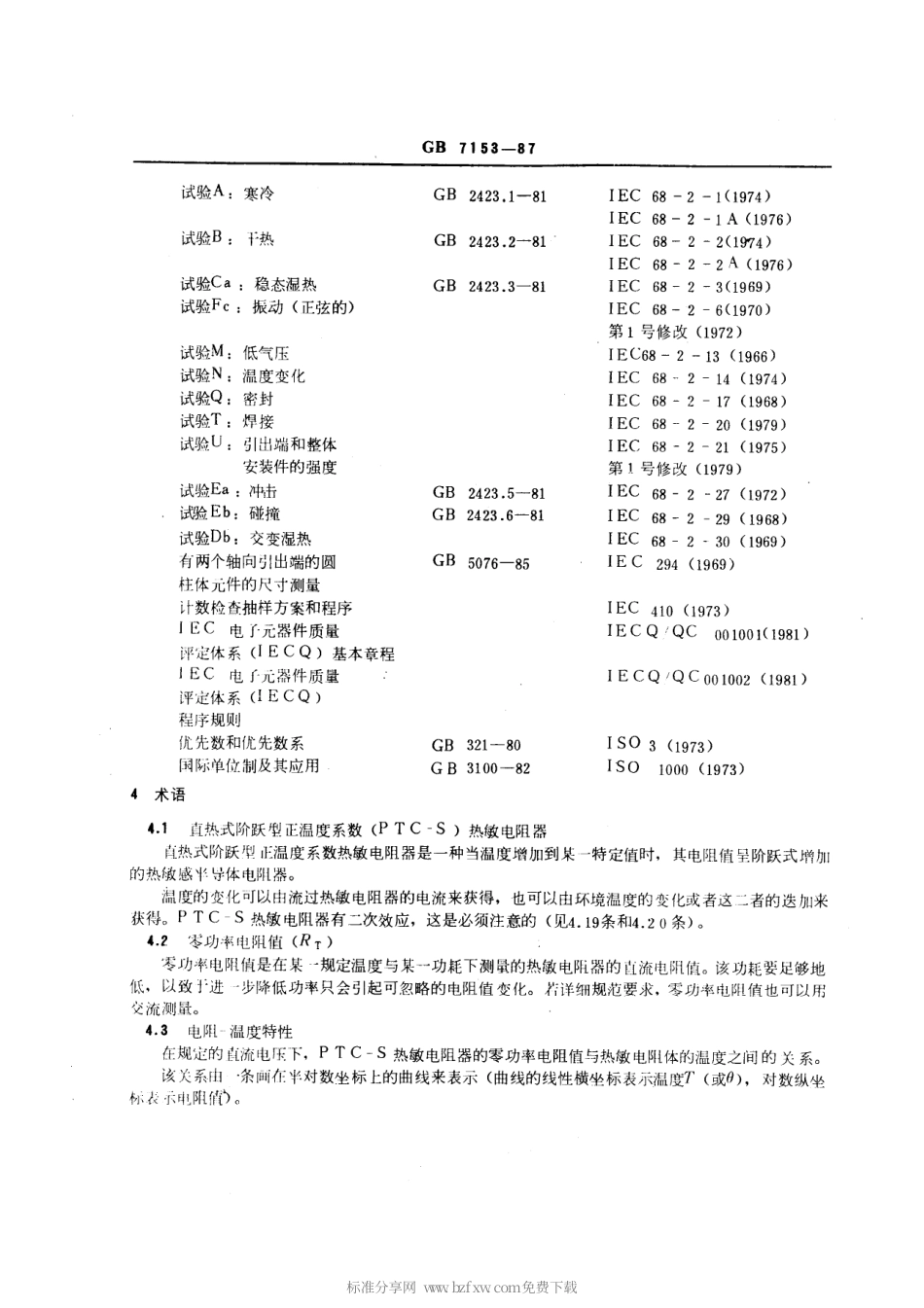 GBT7153-1987直热式阶跃型正温度系数热敏电阻器总规范可供认证用.pdf_第2页