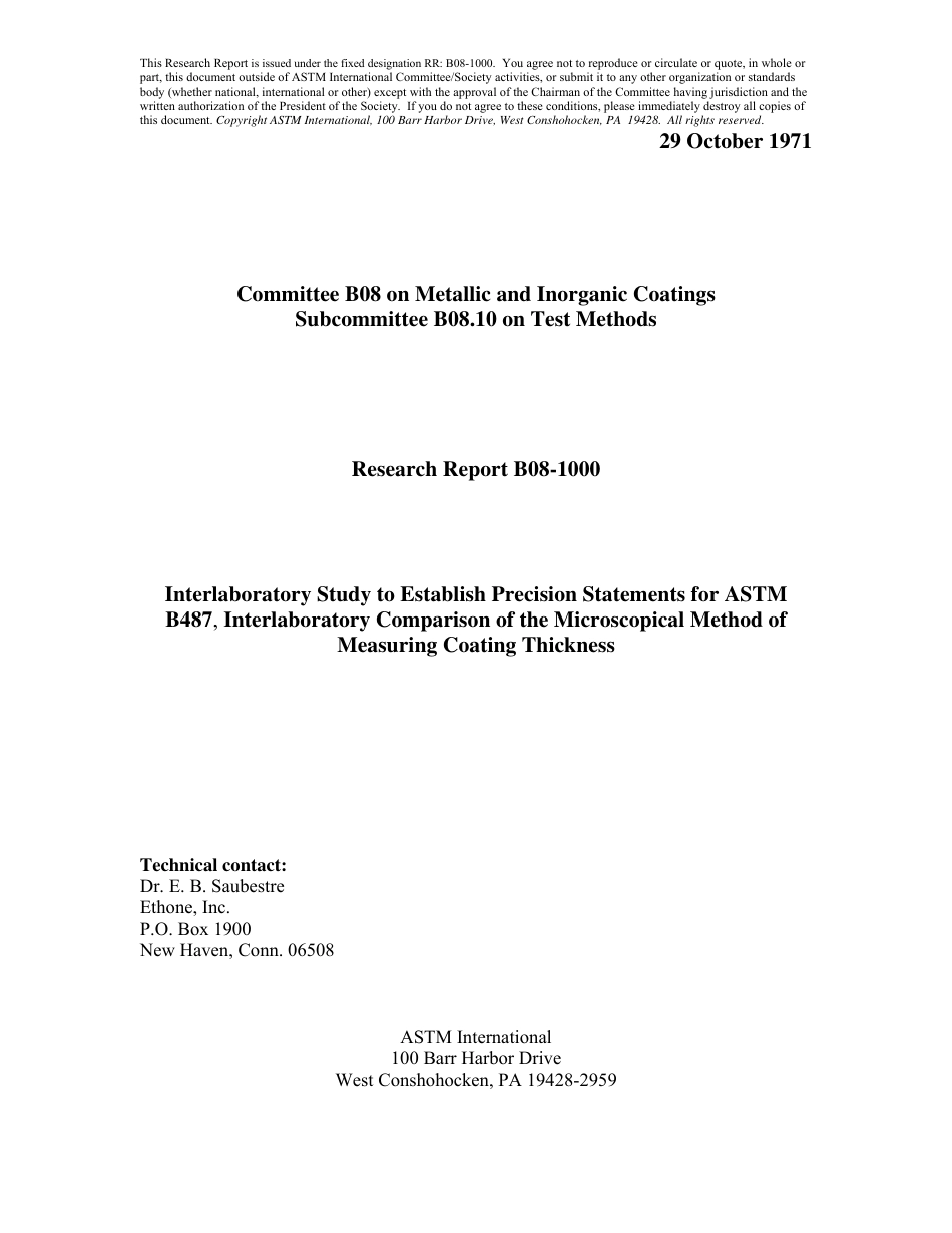 ASTM RR-B08-1000 1971.pdf_第1页