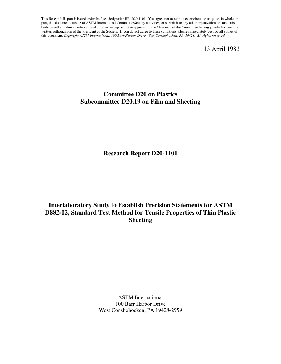 ASTM RR-D20-1101 1983.pdf_第1页