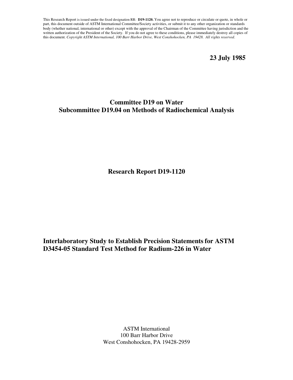 ASTM RR-D19-1120 1985.pdf_第1页