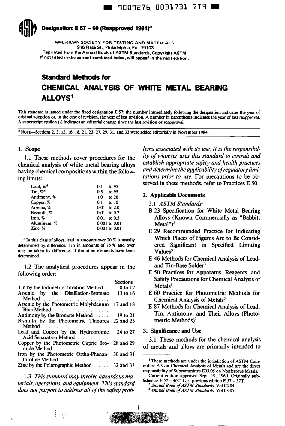 ASTM E57 - 60 (1984)e1 scan(1).pdf_第1页