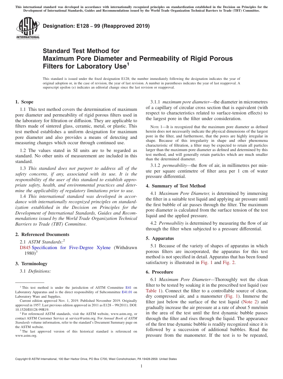 ASTM E128 - 99 (2019).pdf_第1页