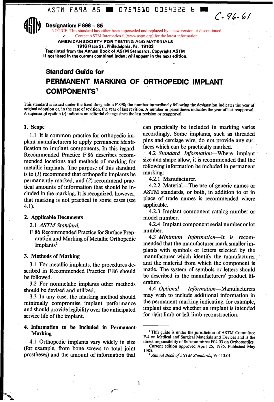 ASTM F898 - 85 scan.pdf_第1页