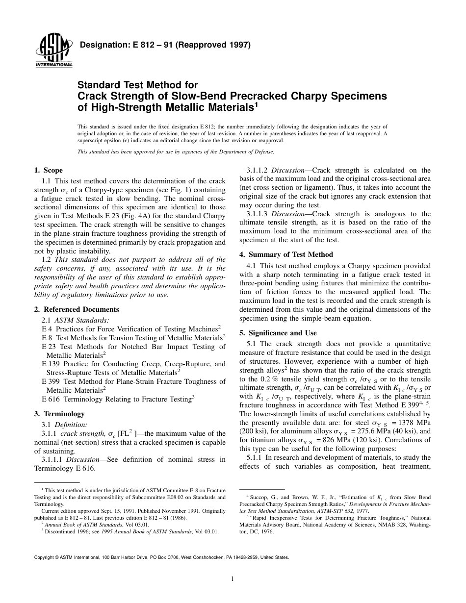 ASTM E812 - 91 (1997).pdf_第1页